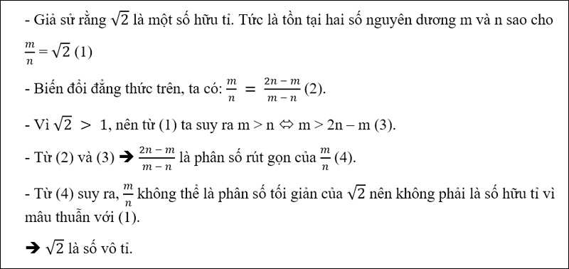 Cách chứng minh căn bậc hai của 2 là số vô tỉ